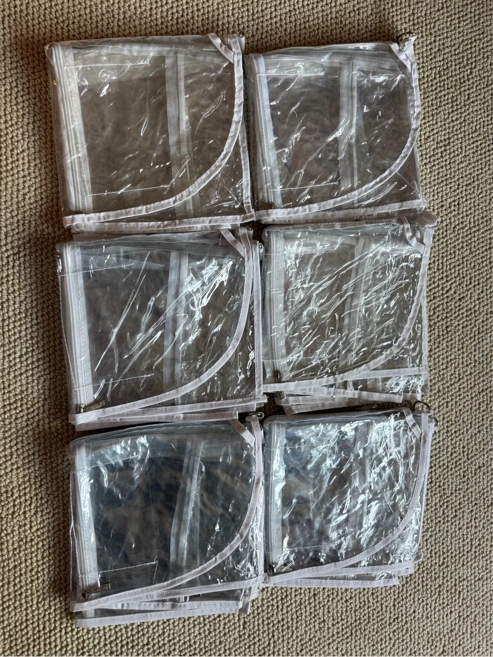 clear gusseted garment bag with fabric trim - dream duffel!